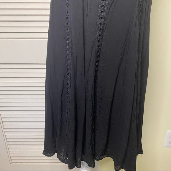 Entro small Black Lace Sleeveless Trapeze Swing Boho Dress - Picture 12 of 12